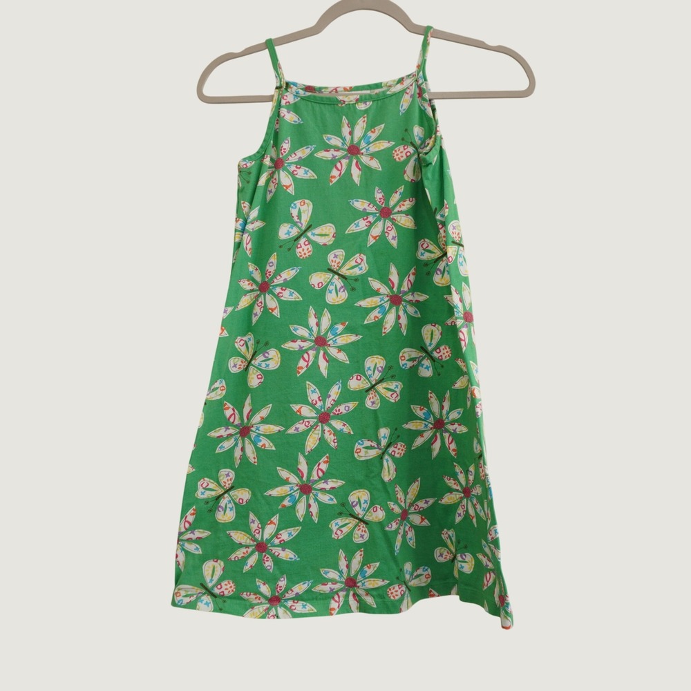 Hanna Andersson Girls Size 8 Dress Butterfly Daisy Floral Cotton Summer Adorable